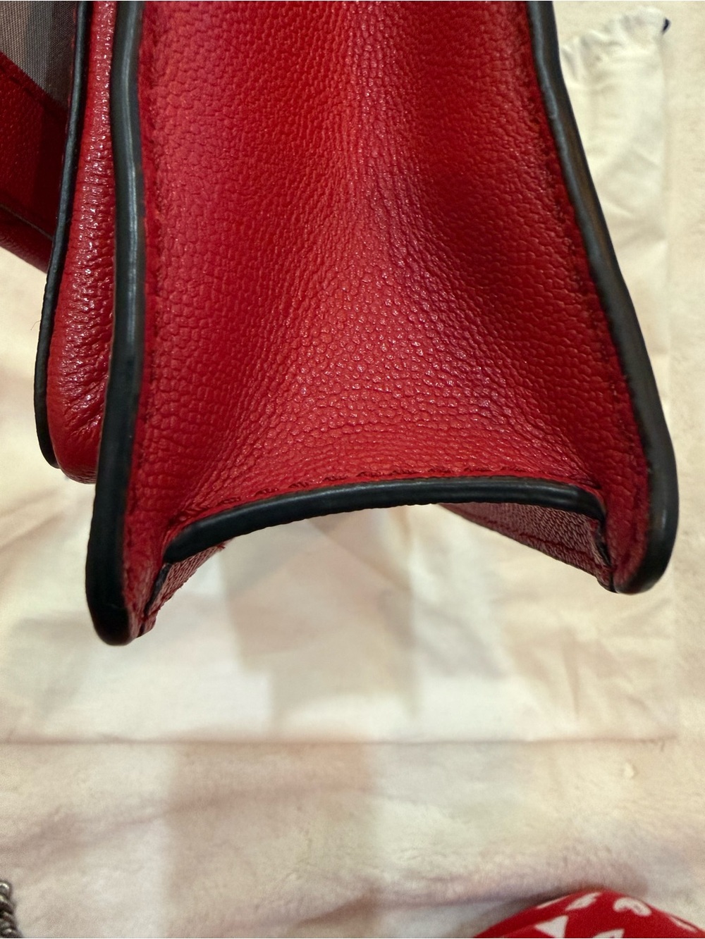 Rebecca Minkoff Red Quilted Pebbled Leather Je T’aime Handbag - Picture 6 of 13